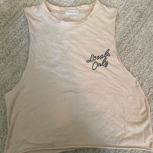 Tilly’s Light Pink/Beige “Locals Only” tank